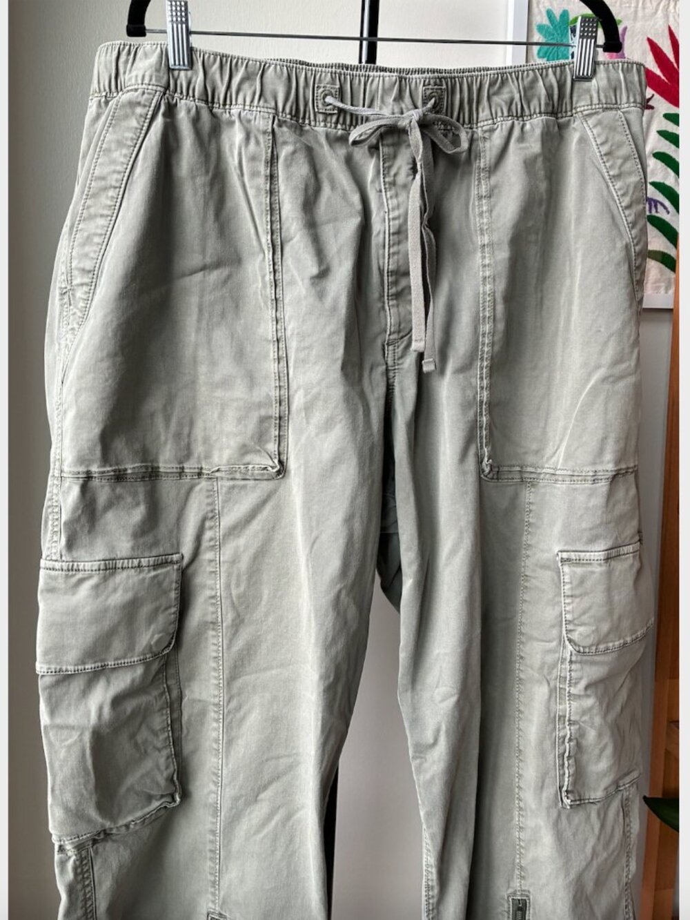 Abercrombie & Fitch Olive Green Baggy Cargo Pull-On Pant - Size XL - Picture 9 of 12
